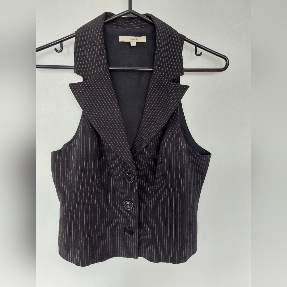 Black Pinstripe Vest by RW & CO